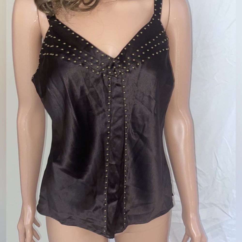 Don Caster Chocolate Brown Silk Tank Top